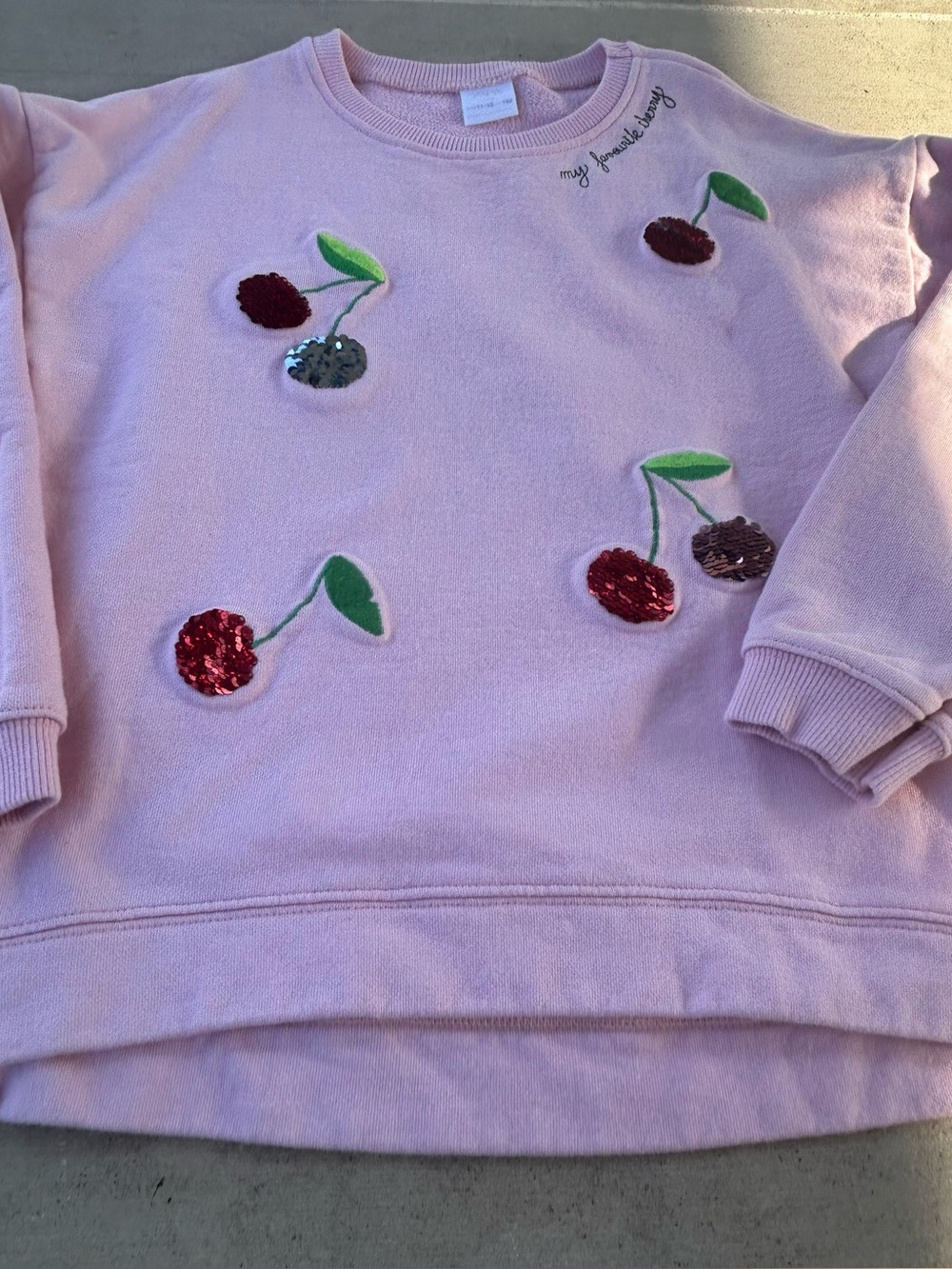 Zara Kids Cherry Sequin Sweater Sz 11-12